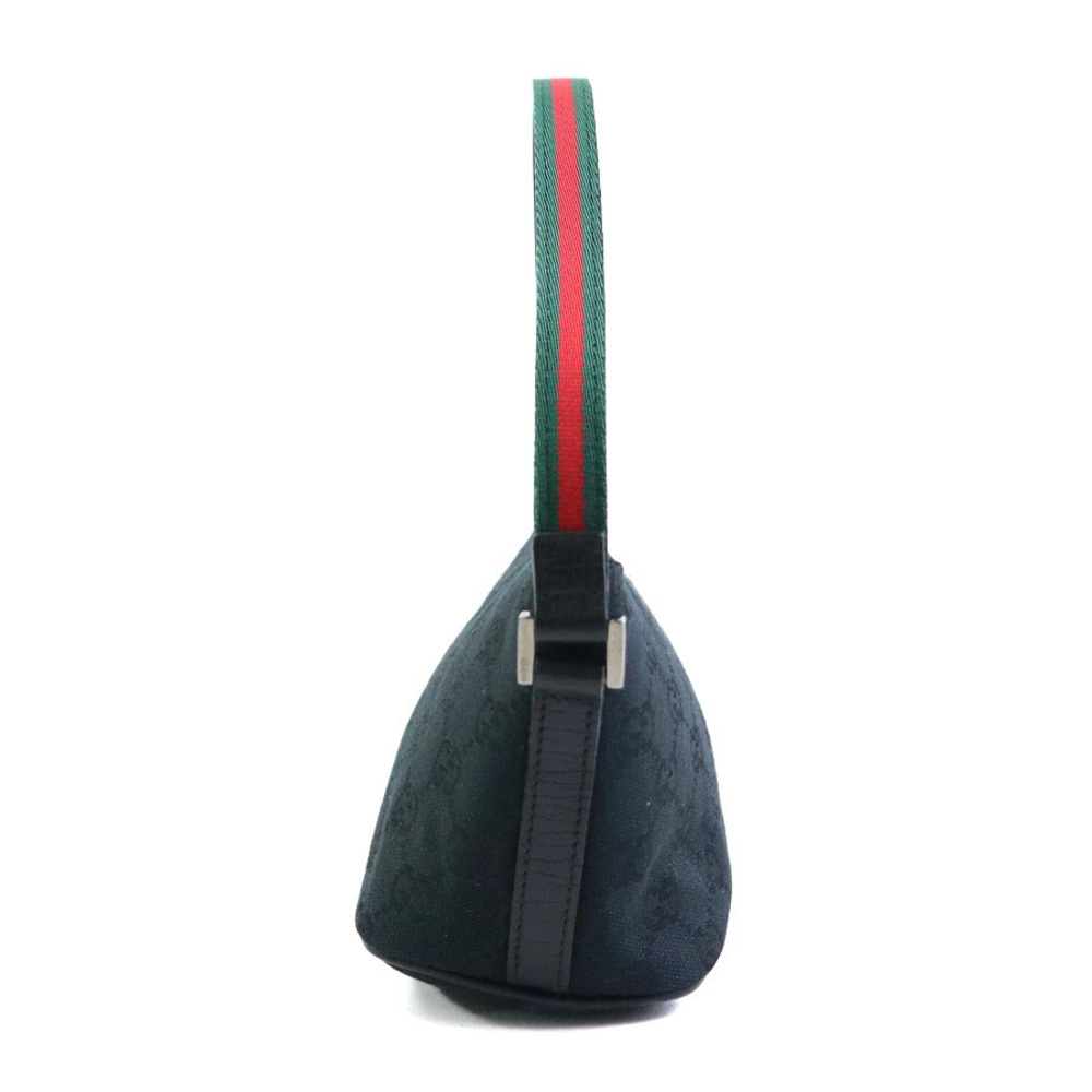 Gucci Green GG Black Handbag Red Canvas Black Red